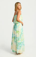 Load image into Gallery viewer, Lemon Aqua Bubble Waist Floral Chiffon Maxi Dress