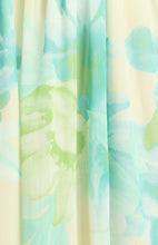 Load image into Gallery viewer, Lemon Aqua Bubble Waist Floral Chiffon Maxi Dress