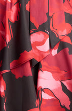 Load image into Gallery viewer, Black &amp; Red Floral Long Sleeve Mini Dress with Ruffle Hem