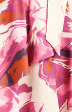 Load image into Gallery viewer, Magenta Floral Long Sleeve Mini Dress with Ruffle Hem