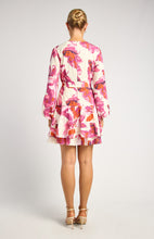 Load image into Gallery viewer, Magenta Floral Long Sleeve Mini Dress with Ruffle Hem