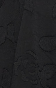 Black Burnout Long Sleeve Playsuit with Ruffle Hem