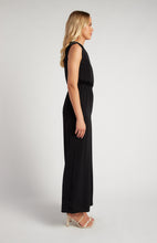 Load image into Gallery viewer, Black One Shoulder Wide Leg Jumpsuit with waist detail