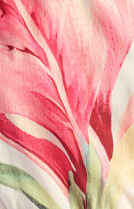 Pink Oasis Floral One Shoulder Jumpsuit with Self Fabric Tie Waist