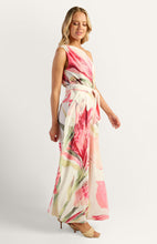 Load image into Gallery viewer, Pink Oasis Floral One Shoulder Jumpsuit with Self Fabric Tie Waist