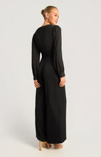 Load image into Gallery viewer, Black Long Sleeve Tailored Jumpsuit with Panel waist
