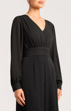 Load image into Gallery viewer, Black Long Sleeve Tailored Jumpsuit with Panel waist