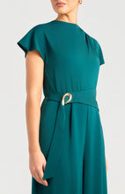 Load image into Gallery viewer, Jade Front Pleated Jumpsuit with Gold Buckle Detail