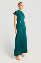 Load image into Gallery viewer, Jade Front Pleated Jumpsuit with Gold Buckle Detail