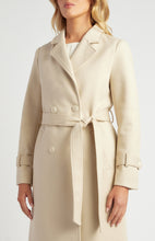 Load image into Gallery viewer, Almond Double Breasted Longline Faux Wool Coat