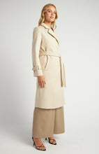 Load image into Gallery viewer, Almond Double Breasted Longline Faux Wool Coat
