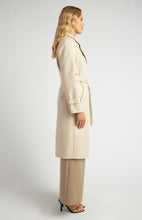 Load image into Gallery viewer, Almond Double Breasted Longline Faux Wool Coat