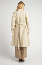 Load image into Gallery viewer, Almond Double Breasted Longline Faux Wool Coat