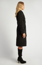Load image into Gallery viewer, Black Double Breasted Longline Faux Wool Coat