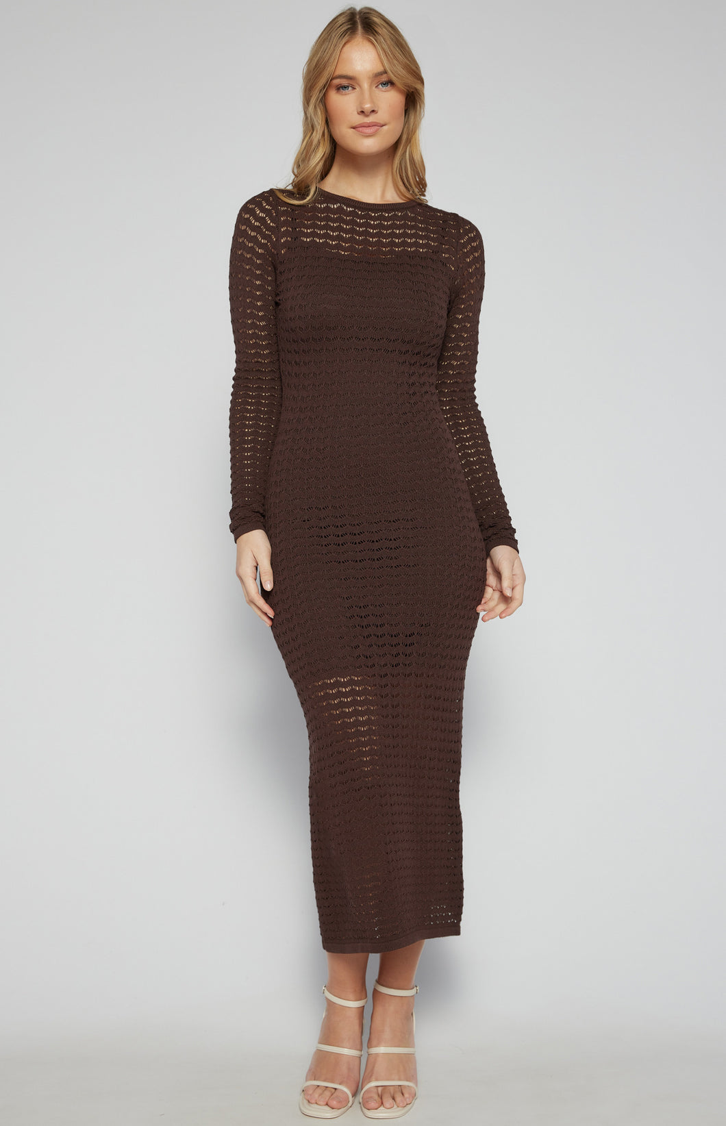 Expresso Crochet Knit Maxi Knit Dress