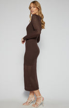 Load image into Gallery viewer, Expresso Crochet Knit Maxi Knit Dress