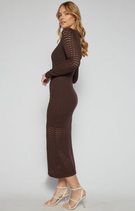 Expresso Crochet Knit Maxi Knit Dress