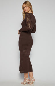 Expresso Crochet Knit Maxi Knit Dress