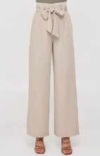 Load image into Gallery viewer, Beige Paper Bag Waist Wide Leg Pants