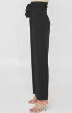 Load image into Gallery viewer, Black Paper Bag Waist Wide Leg Pants