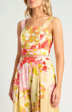 Load image into Gallery viewer, Lemon &amp; Red Abstract Two Piece Top and Wide Leg High Waisted Pant Set with Pockets