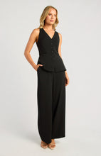 Load image into Gallery viewer, Black Button Up Detail Sleeveless Vest Top &amp; Pant Set
