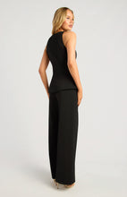 Load image into Gallery viewer, Black Button Up Detail Sleeveless Vest Top &amp; Pant Set