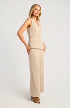 Load image into Gallery viewer, Beige Button Up Detail Sleeveless Vest Top &amp; Pant Set