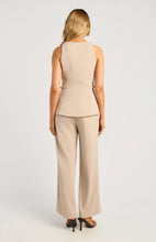 Load image into Gallery viewer, Beige Button Up Detail Sleeveless Vest Top &amp; Pant Set