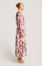 Load image into Gallery viewer, Mulberry Petal Printed Chiffon Set with Ruched Top and Maxi Skirt