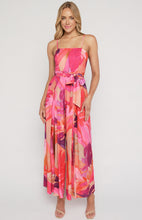 Load image into Gallery viewer, Pink Abstract Print Split Leg Jumpsuit