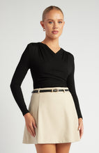 Load image into Gallery viewer, Black Long Sleeve Cross over Bodysuit