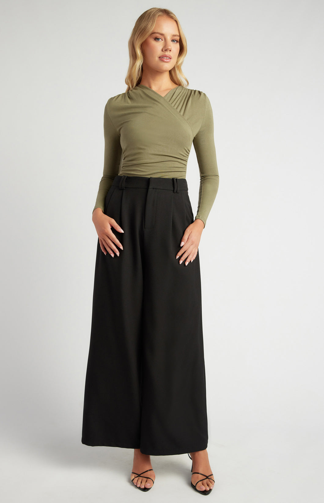 Sage Long Sleeve Cross over Bodysuit