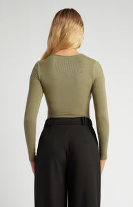 Sage Long Sleeve Cross over Bodysuit
