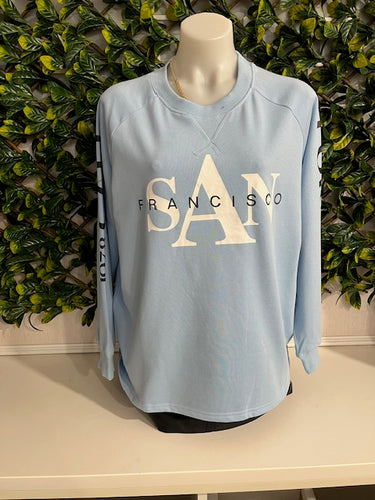 Baby Blue Graphic Windcheater