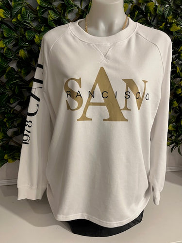 White Graphic Long Sleeve Windcheater