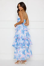 Load image into Gallery viewer, Botanical Off The Shoulder Multi tier Cocktail Dress