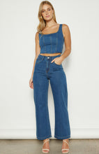 Load image into Gallery viewer, Denim Straight Leg Pant with Elastic Waist Detail