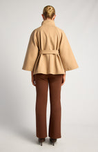 Load image into Gallery viewer, Camel Funnel Neck Cape Coat
