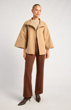 Load image into Gallery viewer, Camel Funnel Neck Cape Coat