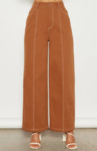 Load image into Gallery viewer, Cinnamon Contrast Stitching Wide Leg Pants