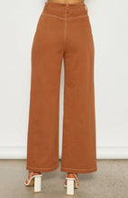 Load image into Gallery viewer, Cinnamon Contrast Stitching Wide Leg Pants