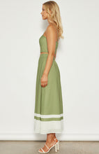 Load image into Gallery viewer, Olive Faux Linen Placement Print Top &amp; Skirt Set