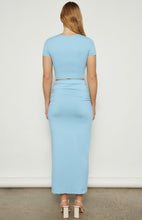 Load image into Gallery viewer, Sky Blue Reversible Jersey Top &amp; Skirt Set