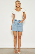 Load image into Gallery viewer, White Textured Jersey Double Ruffle Sleeve Bodysuit