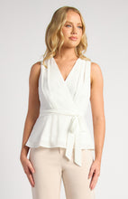 Load image into Gallery viewer, White Sleeveless V Neckline Chiffon Top