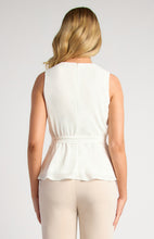 Load image into Gallery viewer, White Sleeveless V Neckline Chiffon Top
