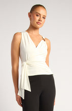 Load image into Gallery viewer, White Gold Buckle Tie Wrap Top