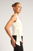 Load image into Gallery viewer, White Gold Buckle Tie Wrap Top