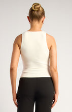 Load image into Gallery viewer, White Gold Buckle Tie Wrap Top